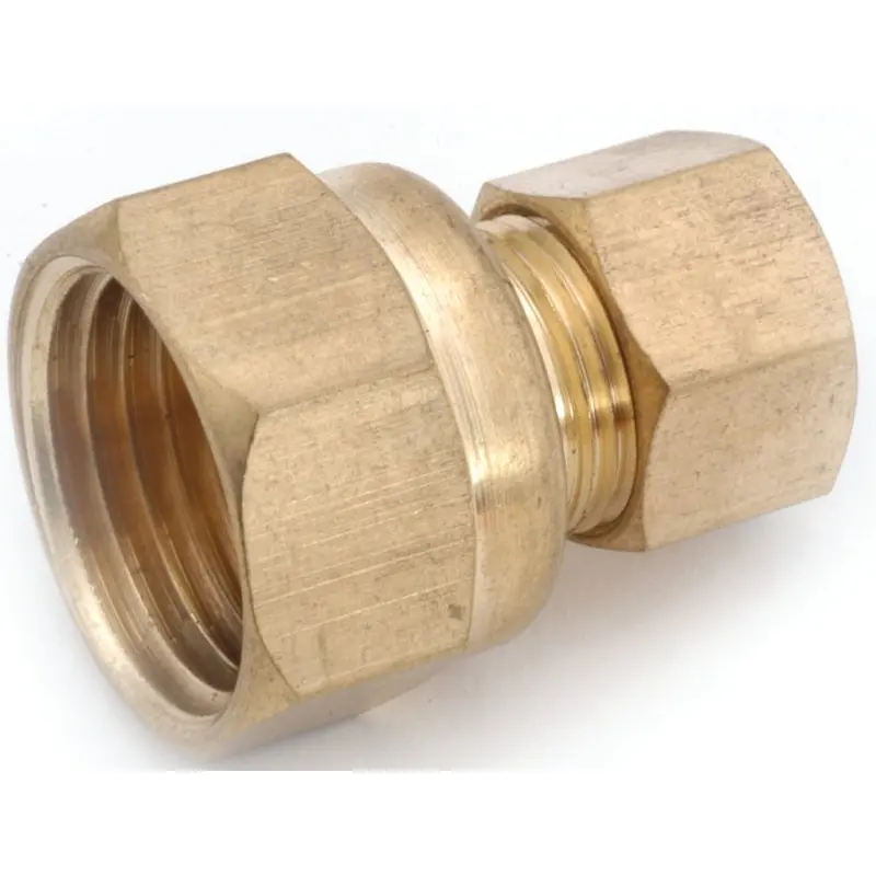 Anderson Metals 750066-0812 Tubing Coupling, 1/2 x 3/4 in, Compression x FIP, Brass