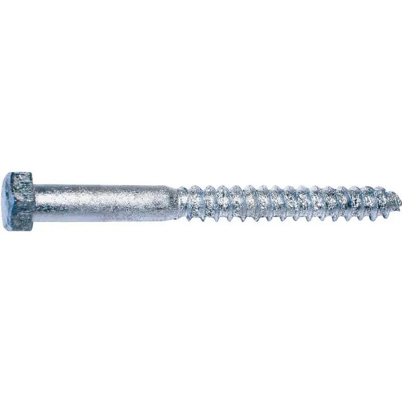 Midwest Fastener 05585 Lag Screw, 3/8-7 Thread, 5 in OAL, 2 Grade, Galvanized Steel, SAE Measuring