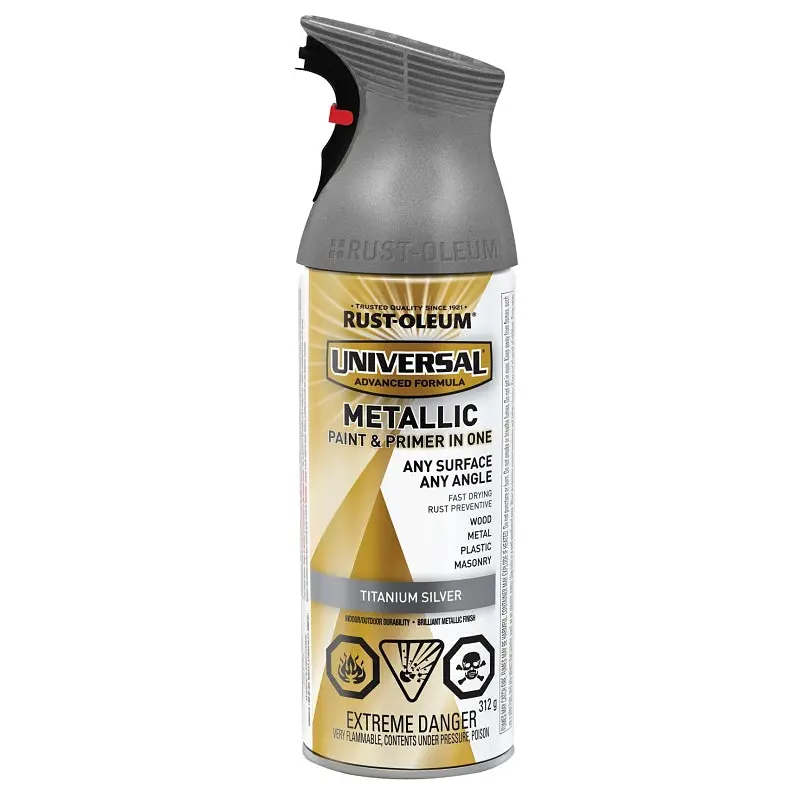 Rust-Oleum 246446 Hammered Spray Paint, Metallic, Titanium Silver, 312 g, Can