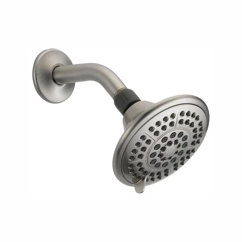 5-Spray 5 in. Fixed Shower Head with Pause in Brushed NickelChrome / 1.75 / 0.826