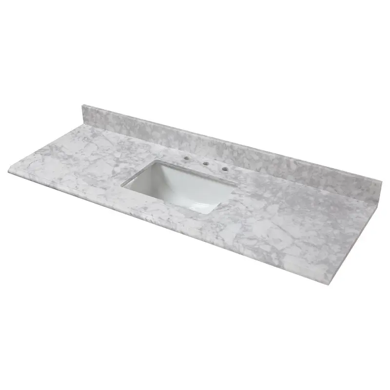 73 in. W x 22 in. D Marble Single Trough Sink Vanity Top in Carrara132.4 / each
