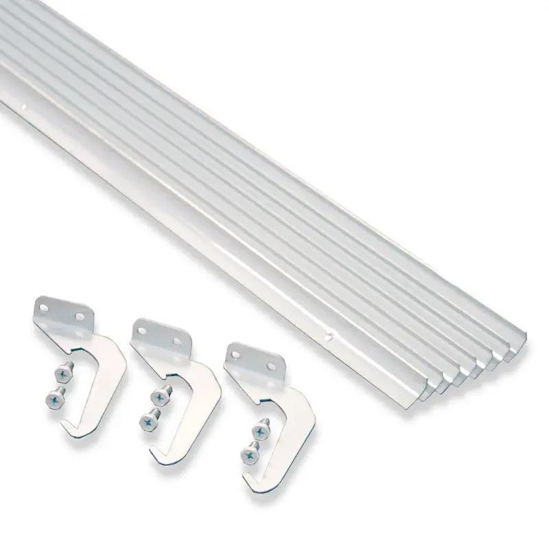 4 in. x 5 ft. White Aluminum RH-Plus with Brackets and ScrewsBrown / 1 / 3