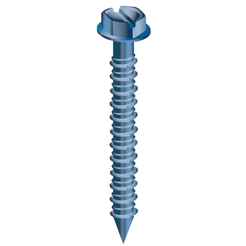 COBRA ANCHORS 671W Screw, 3/16 in Thread, 1-3/4 in L, Hex, Socket Drive, Steel, Fluorocarbon-Coated