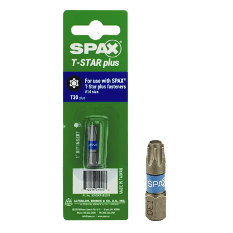 SPAX Power Lags T30 x 1 in. T-Star Washer Driver Bit SteelT30 x 1"