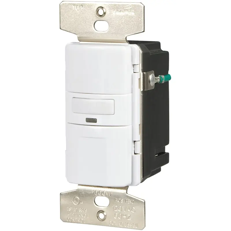 Eaton Wiring Devices OS310U-W-K Motion Sensor Switch with Nightlight and LED, 8.3 A, 120 V, 1 -Pole, Motion Sensor