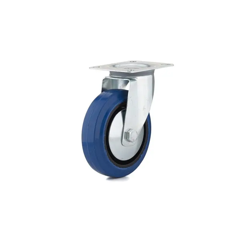 4-29/32 in. Blue Swivel Without Brake plate Caster, 220.5 lb. Load Rating