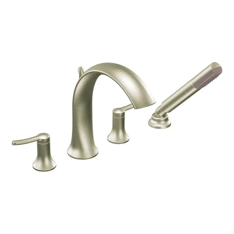 Fina Chrome two-handle high arc roman tub faucet includes hand showerChrome