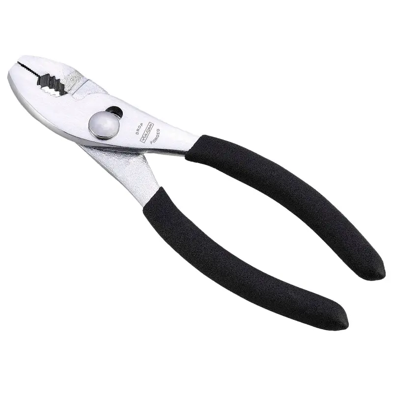 Vulcan JL-NP001 Slip Joint Plier, 6 in OAL, 1 in Jaw Opening, Black Handle, Non-Slip Handle, 1 in W Jaw, 7/8 in L Jaw