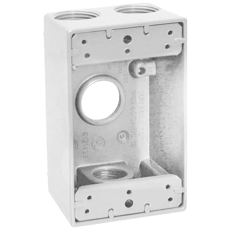 Teddico/Bwf 1754W-1 Outlet Box, 1-Gang, 4-Knockout, 4-3/4 in, Metal, Bronze, Powder-Coated