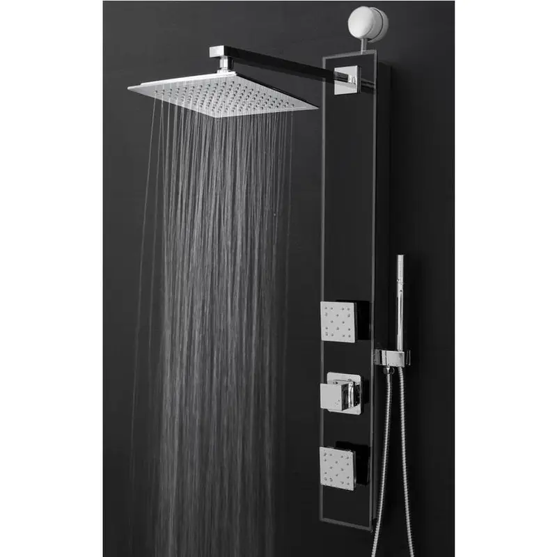 AKDY 35-in Black 2-Spray Shower Panel System
