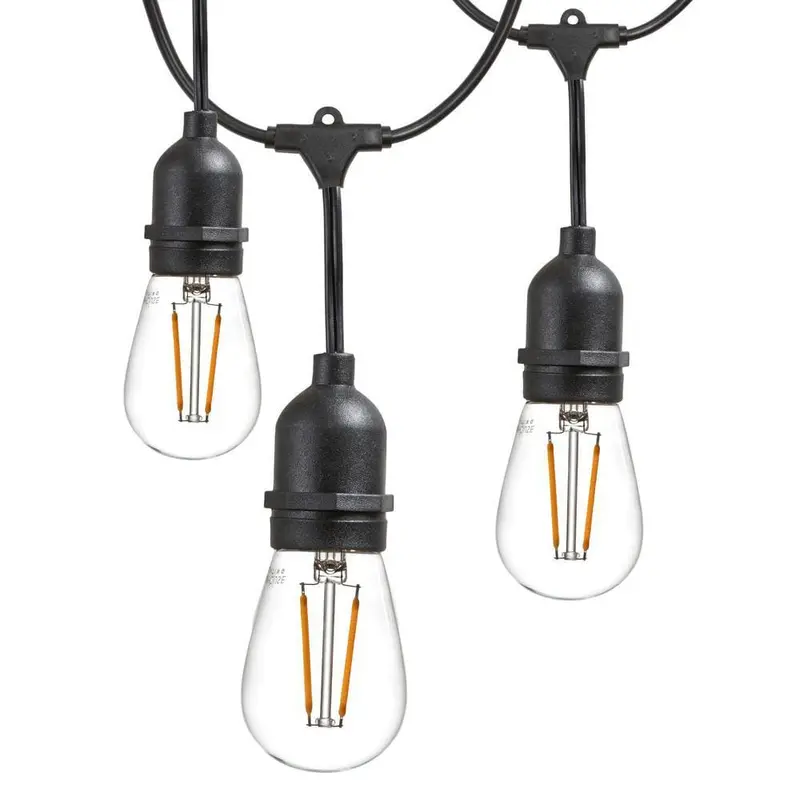 25 ft. Outdoor String Lights Commercial Grade LED Hanging Lights - 9 Light Bulbs Includedeach