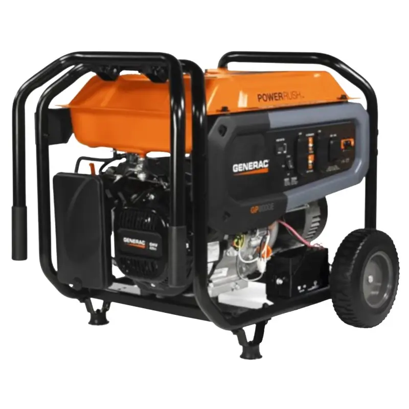 Generac GP Series 7686 Portable Generator, 66.6, 33.3 A, 120/240 V, Oil, 7.9 gal Tank, 11 hr Run Time