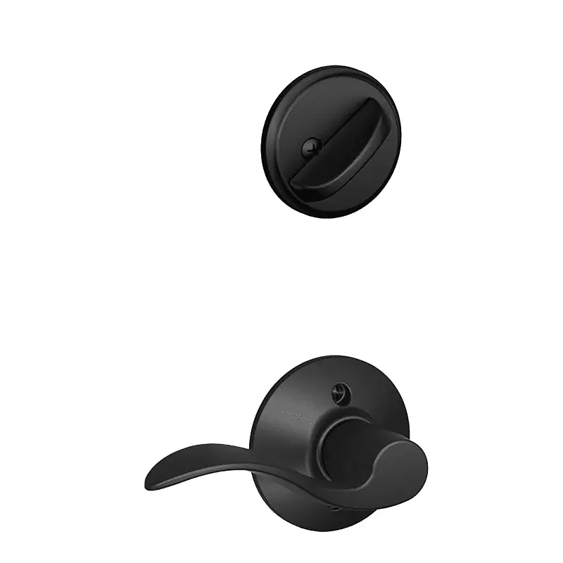 Schlage F59ACC622RH Handleset Interior Trim, 1 Grade, Mechanical Lock, Metal, Matte Black, Lever Handle, Residential