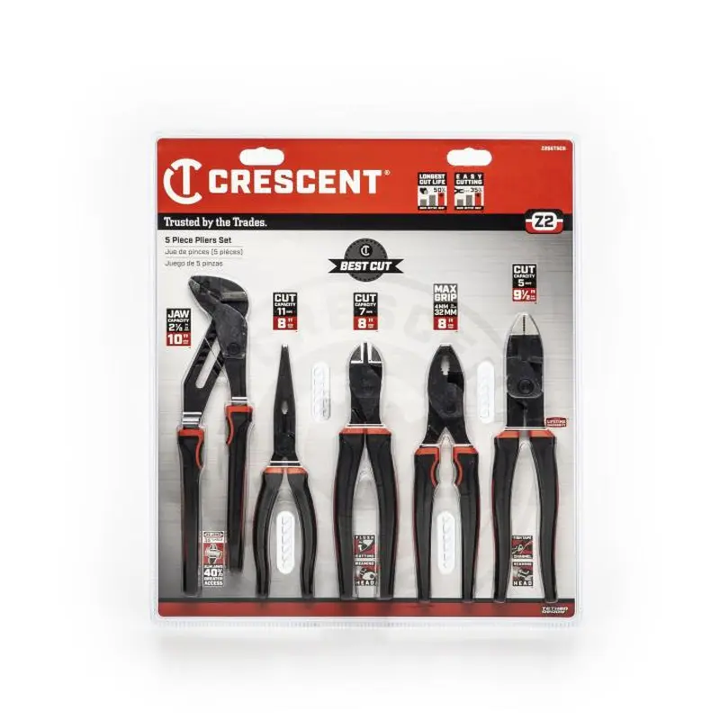 Crescent Z2SET5CG06 5 Piece Z2 Mixed Dual Material Plier Set