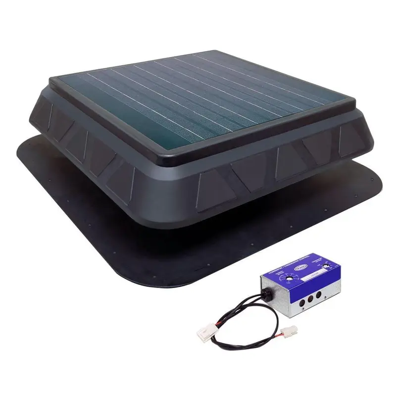 750 CFM Black Resin Solar Powered Attic Fan with Adjustable Thermostat16 / each