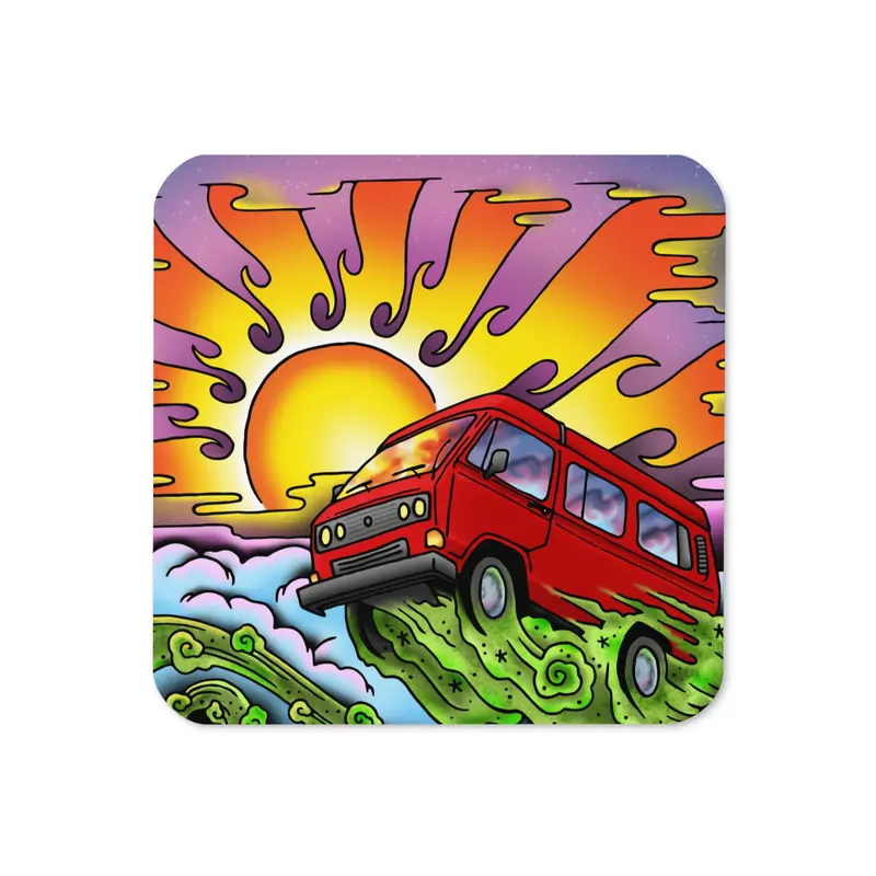 Van & Sun Cork-Back Coaster