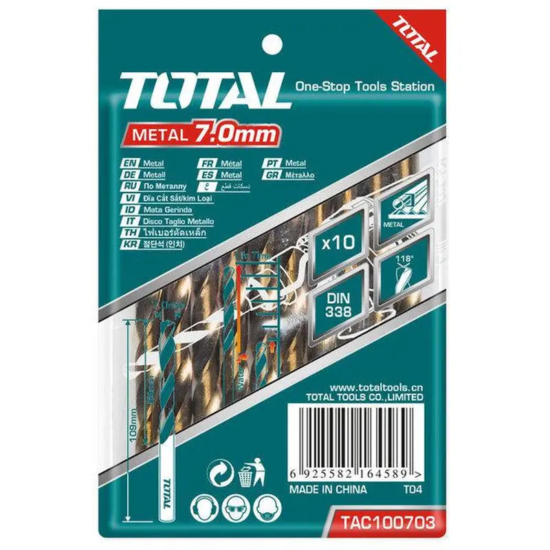 TOTAL HSS DRILL BIT DIN 338 12mm (TAC101203)