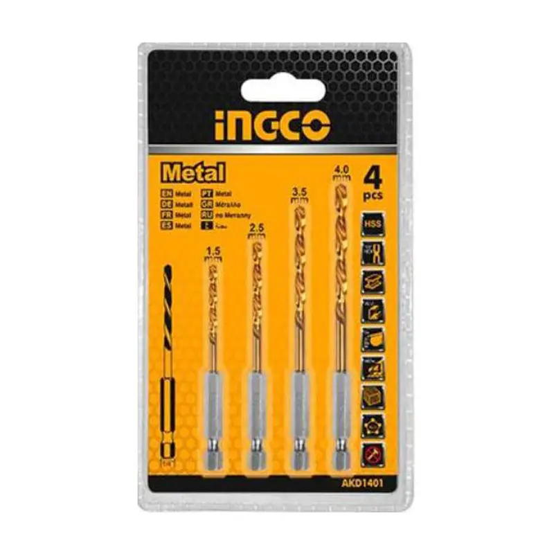 Steel Twist Drill Bits Set 4pcs