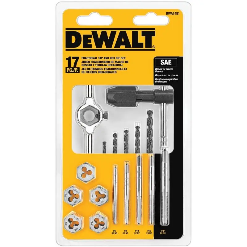 DEWALT DWA1451 17pc Imperial Tap and Die Set