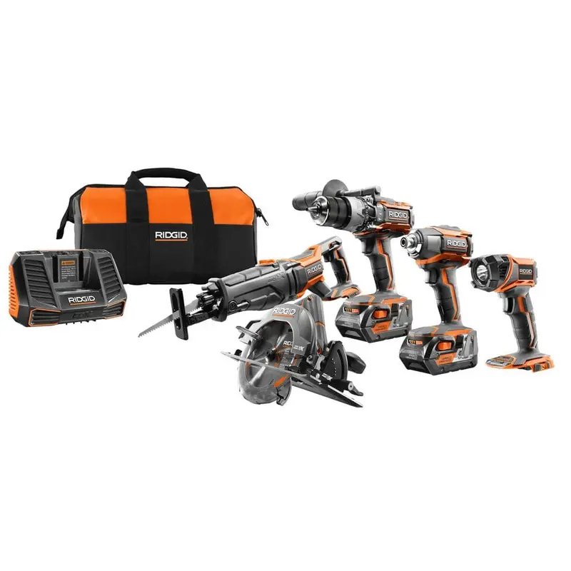 18-Volt Lithium-Ion Cordless 5-Tool Combo Kit with (2) 4.0 Ah Batteries, 18-Volt Charger, and Contractor's Bag33.57 / each