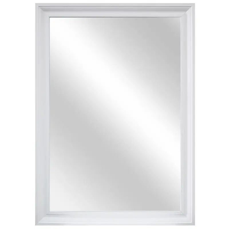 28 in. W x 40 in. H Framed Rectangular Anti-Fog Bathroom Vanity Mirror in WhiteWhite / 6.6