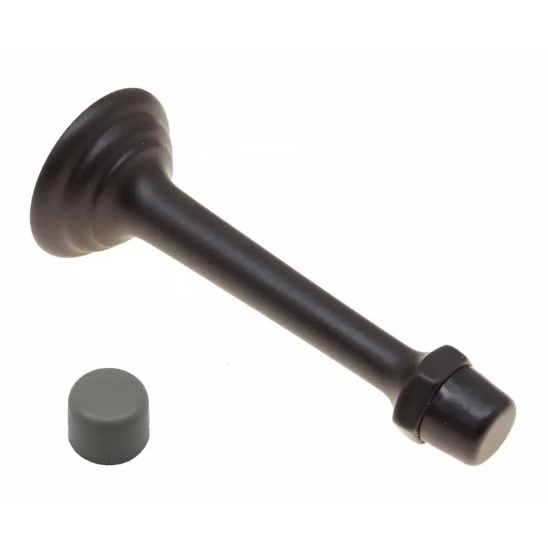 3-3/4 in. Solid Brass Fancy 3-Ring Base Door Stop in Oil-Rubbed BronzePolished Brass / 4 oz