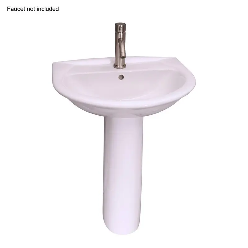 Barclay Products Karla 24 in. Pedestal Combo Bathroom Sink with 1 Faucet Hole in WhiteWhite / 59
