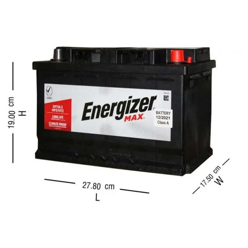 Car Battery-74 Amps Left Corner