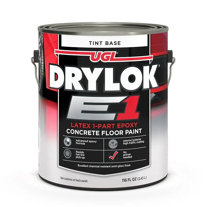 DRYLOK 28413 Epoxy Floor Paint, Semi-Gloss, Tint Base, 1 gal