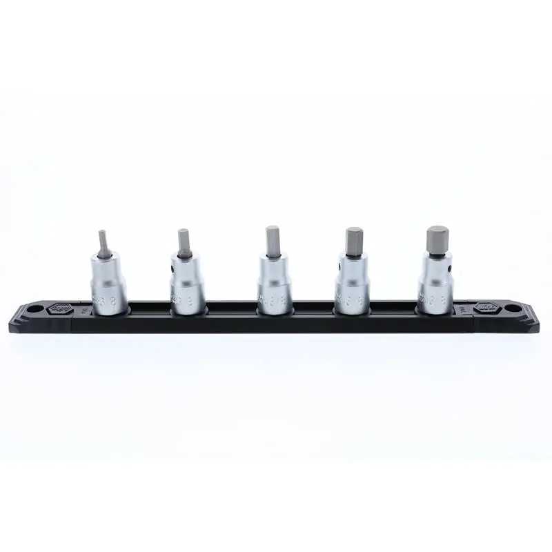Wiha Hex Inch Bit Socket 3/8in Square Drive 5 Piece Set
