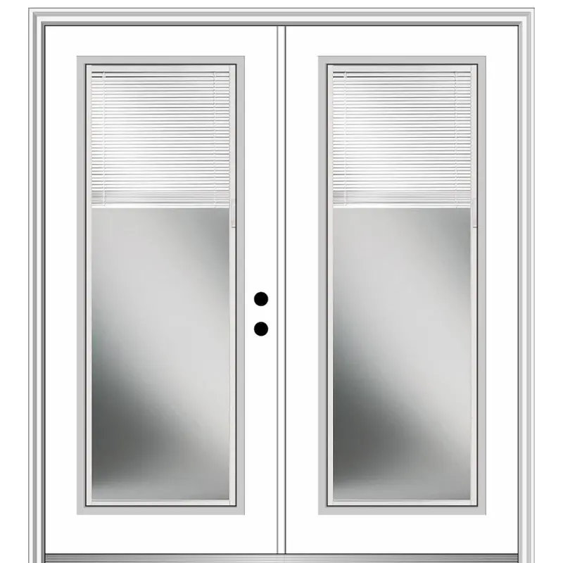 60 in. x 80 in. Internal Blinds Left-Hand Inswing Full Lite Clear Glass Painted Steel Prehung Front DoorHunter Green / 72 x 80 / Left-Hand/Inswing