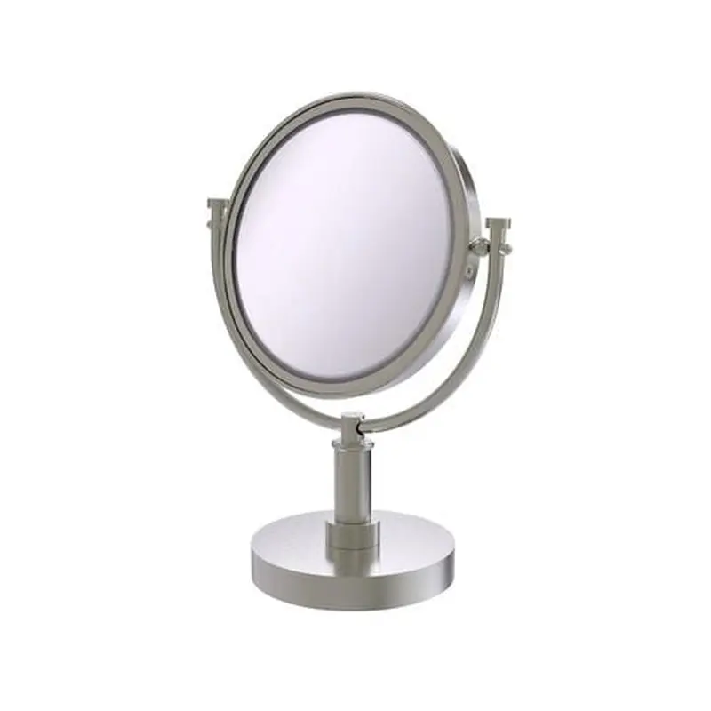 Allied Brass 8-in x 15-in Satin Nickel Double-Sided Magnifying Countertop Vanity Mirror