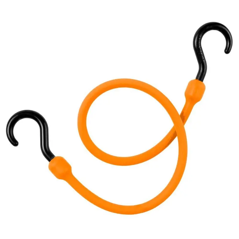 24 in. Polyurethane Bungee Cord with Molded Nylon Hooks in Orange