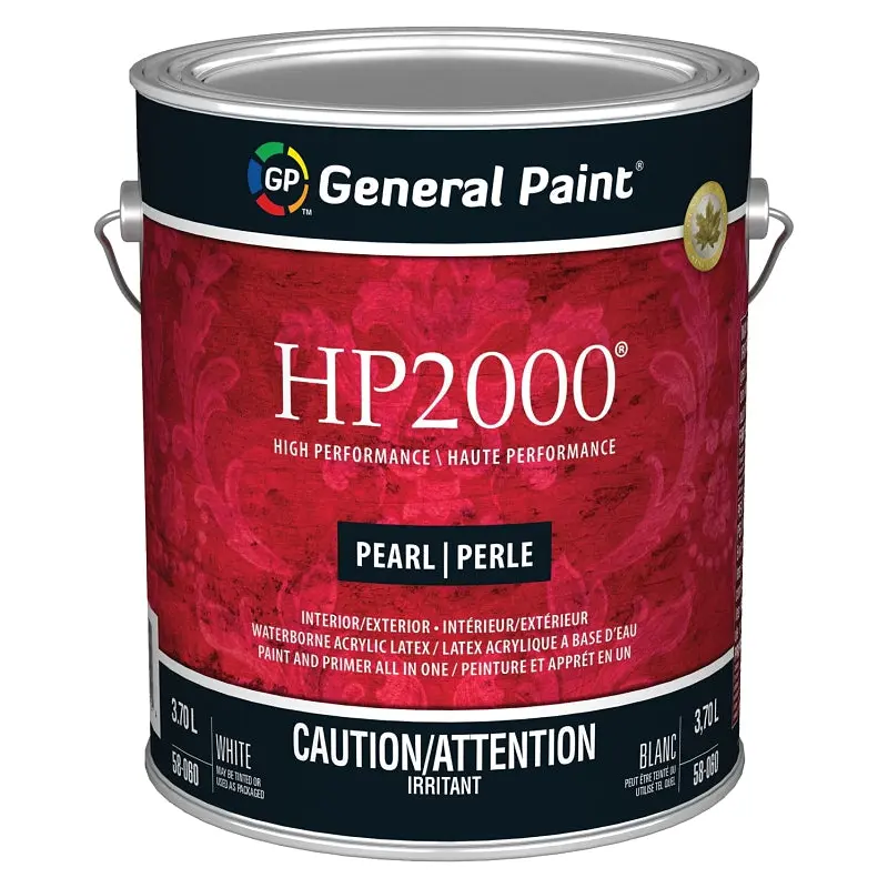 General Paint HP2000 58-060-16 Exterior Paint, Pearl, White, 1 gal