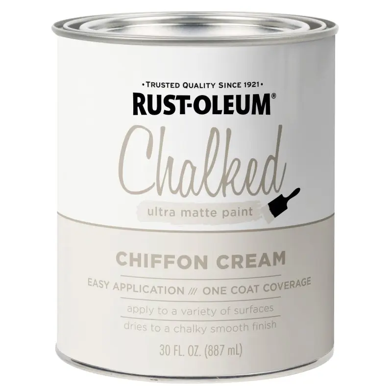 Rust-Oleum 329598 Chalk Spray Paint, Ultra Matte Chalky, Chiffon Cream, 30 oz, Can