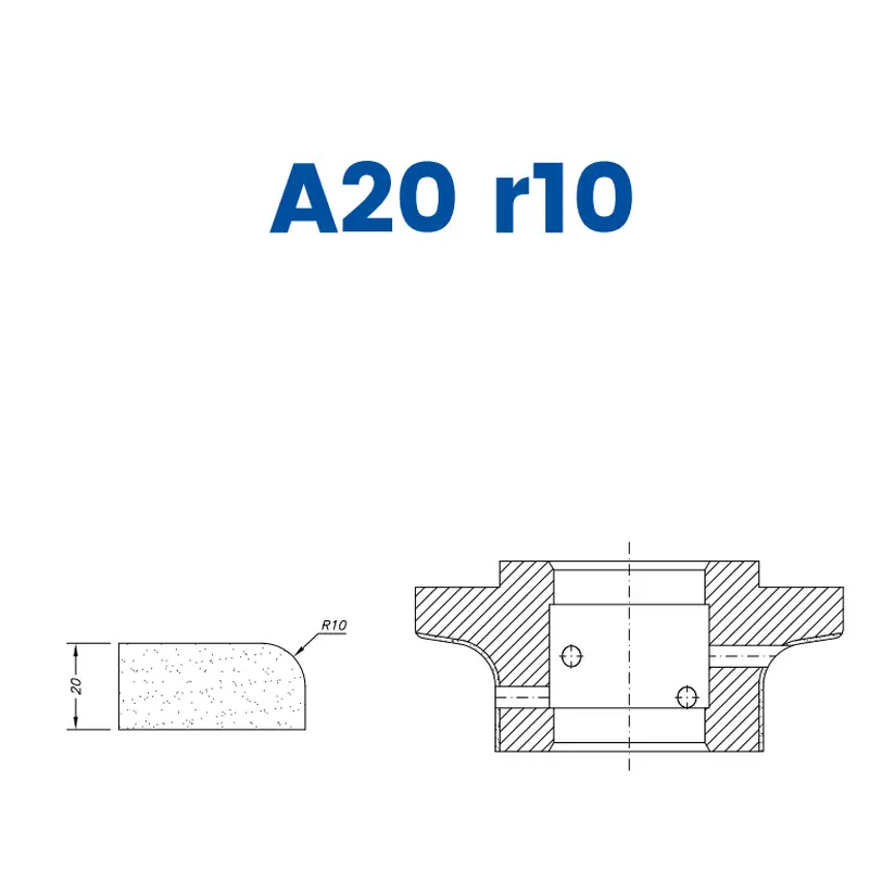 A20 r10 (20mm Half Bullnose - Line 60 (Bore 35))EHS Kit (All materials high speed) / Breaker
