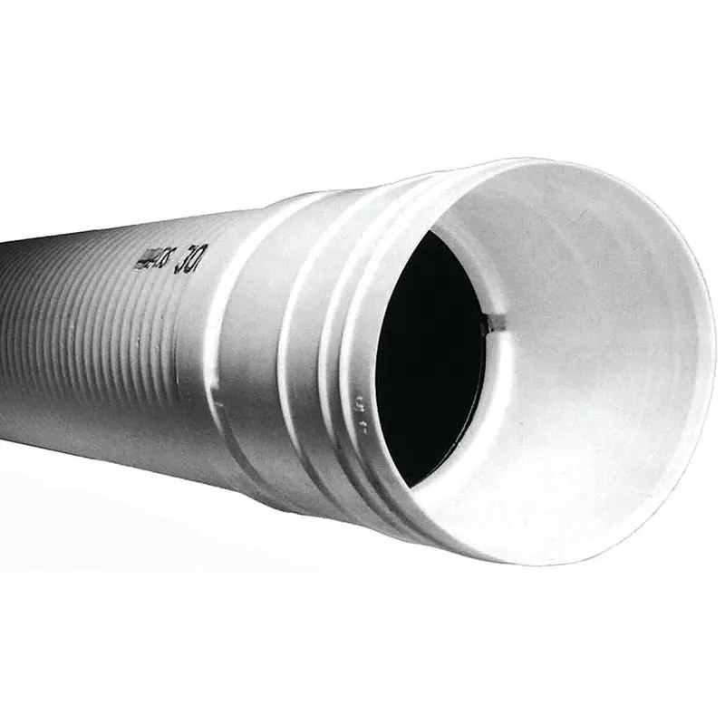 ADS 3550010 Triple-Wall Pipe, 3 in, 10 ft L, Bell x Spigot, White