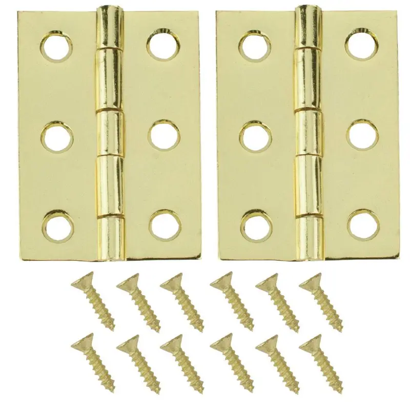 2 in. x 1-3/8 in. Bright Brass Broad Hinges