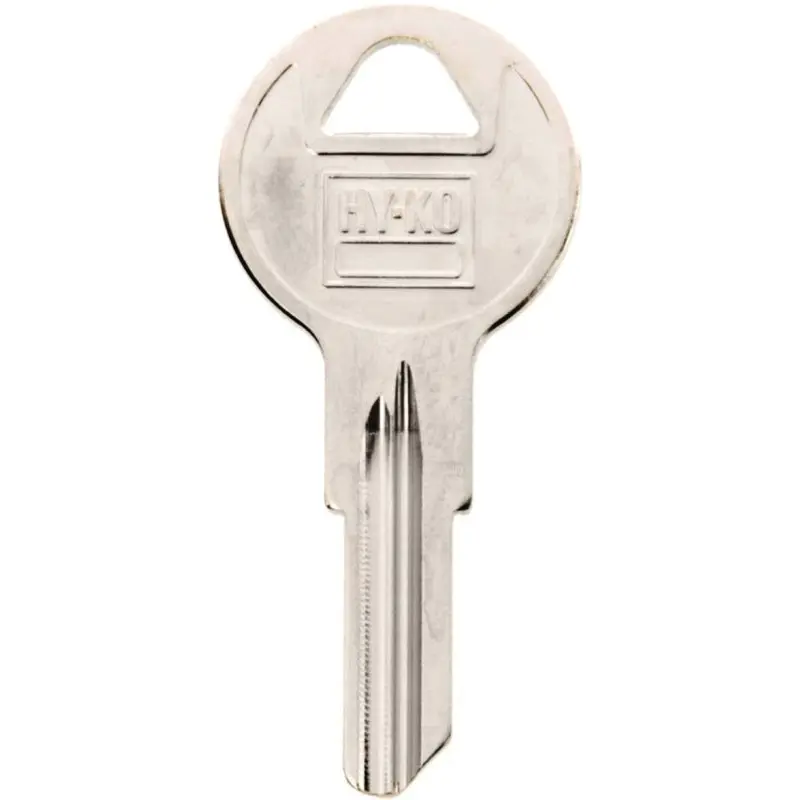 Hy-Ko 11010B5 Key Blank, Brass, Nickel, For: Briggs and Stratton Cabinet, House Locks and Padlocks