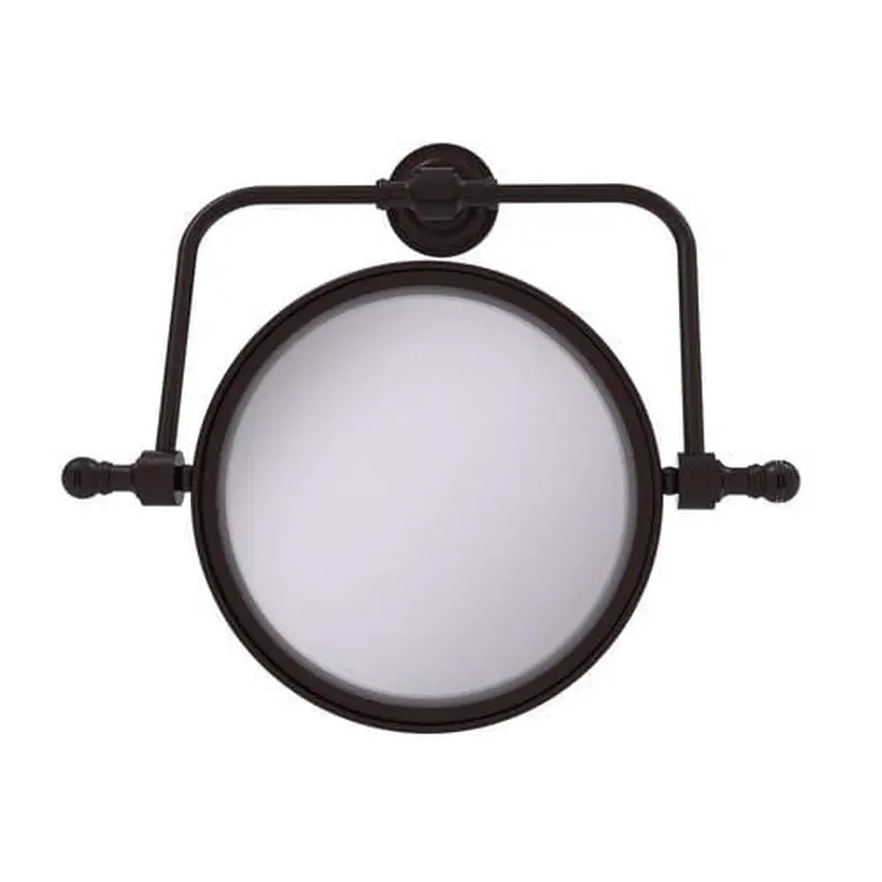 Allied Brass Retro Dot 7-in x 8-in Antique Bronze Double-Sided Magnifying Wall-Mounted Vanity Mirror