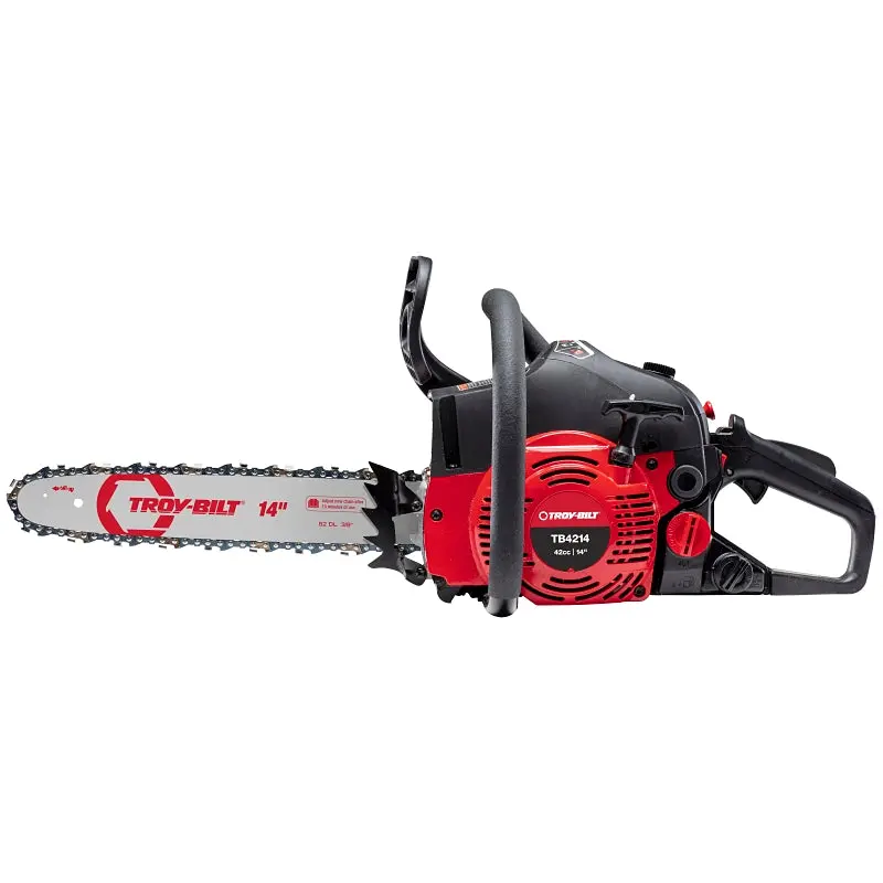 Troy-Bilt 41AY4214766 Chainsaw, Gas, 42 cc Engine Displacement, 2-Stroke, Air Cooled, Full Crank Engine, 14 in L Bar