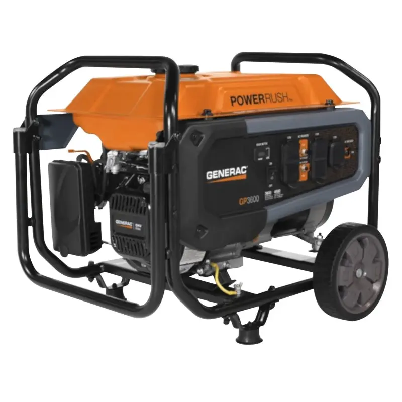 Generac GP 7678 Portable Generator, 30 A, 120 V, Gasoline, 3.7 gal Tank, 10.5 hr Run Time, Recoil Start