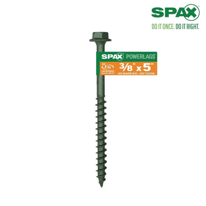 3/8 in. x 5 in. Powerlag Hex Drive Washer Head High Corrosion Resistant Coating Lag Screw