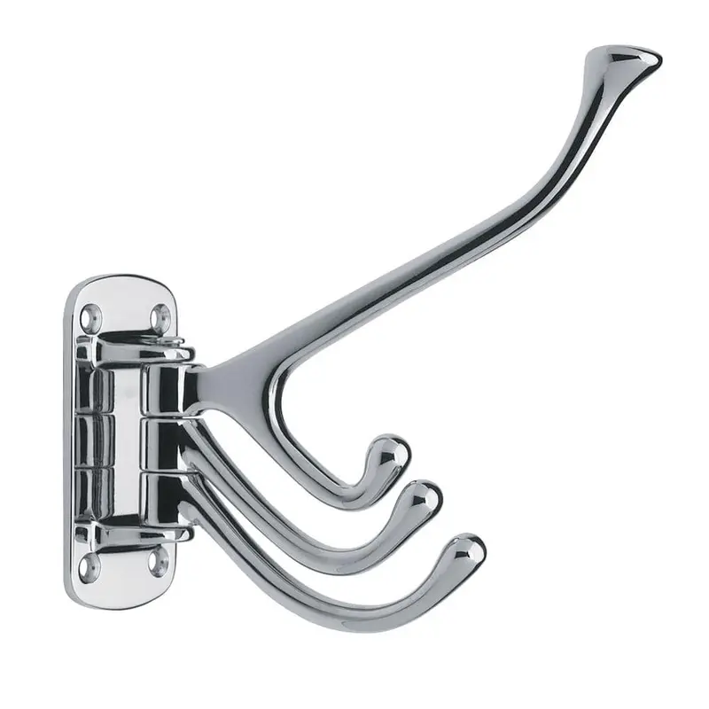 6 in. Chrome Hinged Triple Wall Hook (4-Pack)Polished Chrome / 0.59 / 1