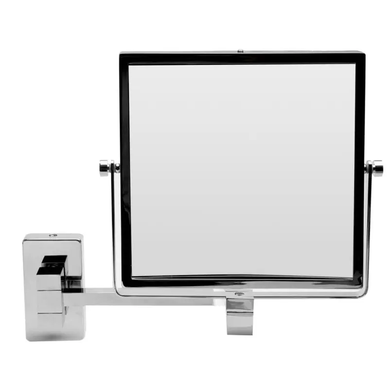 ALFI brand 8-in x 8-in Polished Brass Double-Sided Magnifying Wall-Mounted Vanity Mirror