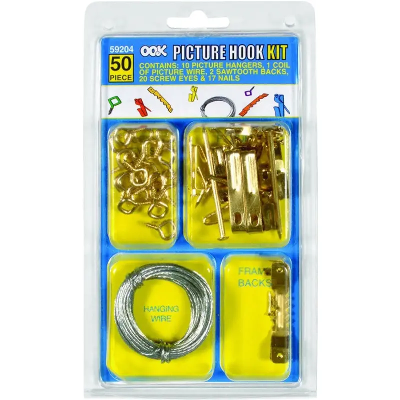 OOK 59204 Conventional Hanger Hook Kit, 10 to 50 lb, Steel
