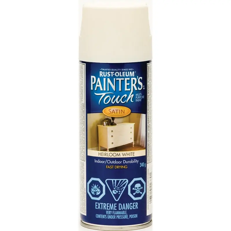 Rust-Oleum N2254830 Spray Paint, Satin, Heirloom White, 340 g, Can
