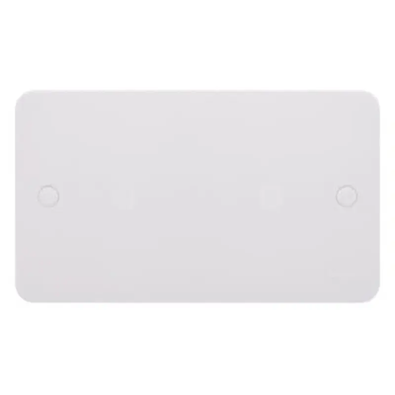 Lisse - White moulded - blank plate - 2 gangs - matt white