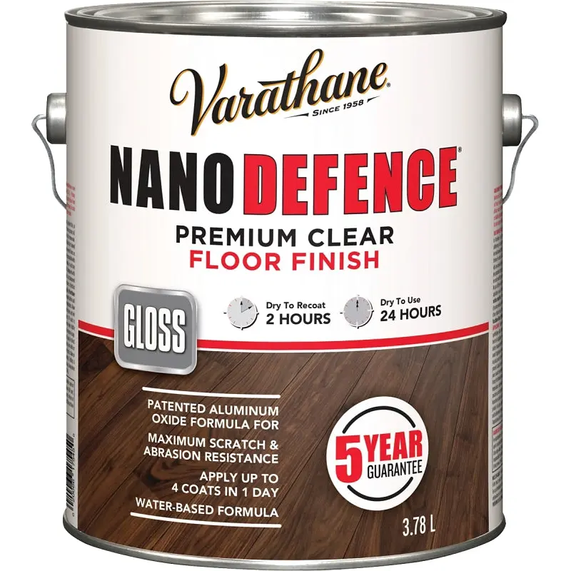 Varathane Y247502 Premium Floor Finish, Gloss, Liquid, Clear, 3.78 L, Can
