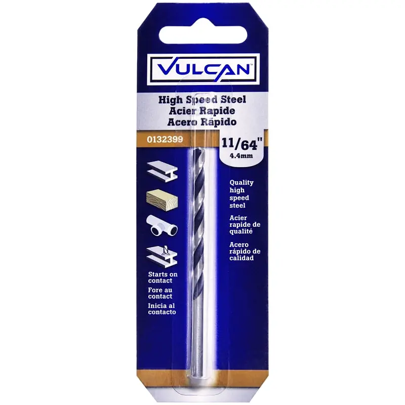Vulcan Jobber Drill Bit, 11/64 in Dia, 3-1/4 in OAL, Straight Shank